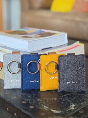 graf lantz Felt Key Card Cases (4) — Gray, Navy, Mustard, Charcoal